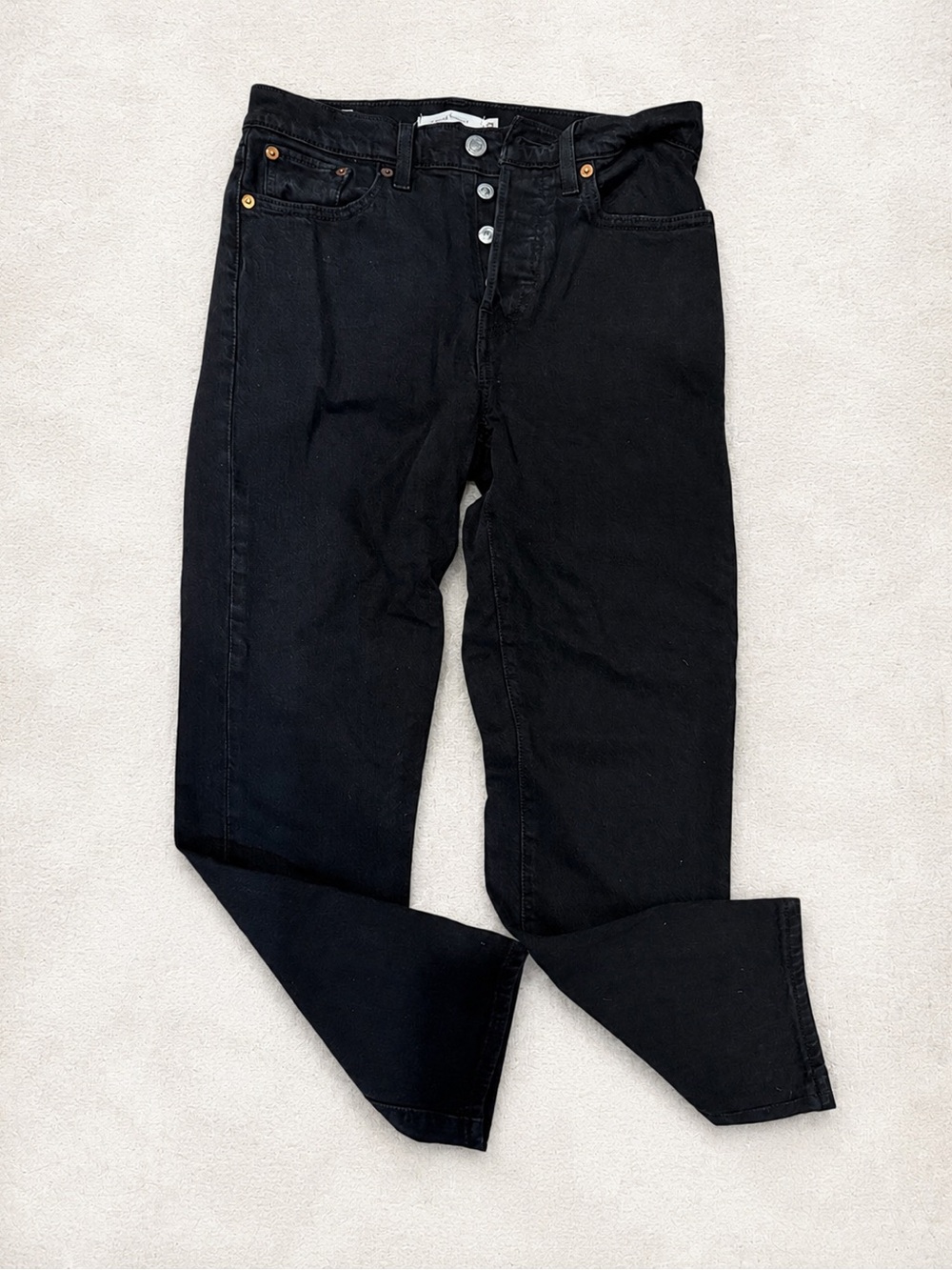 Levi’s Wedgie Straight Jeans Women’s 25 Black High Rise Denim